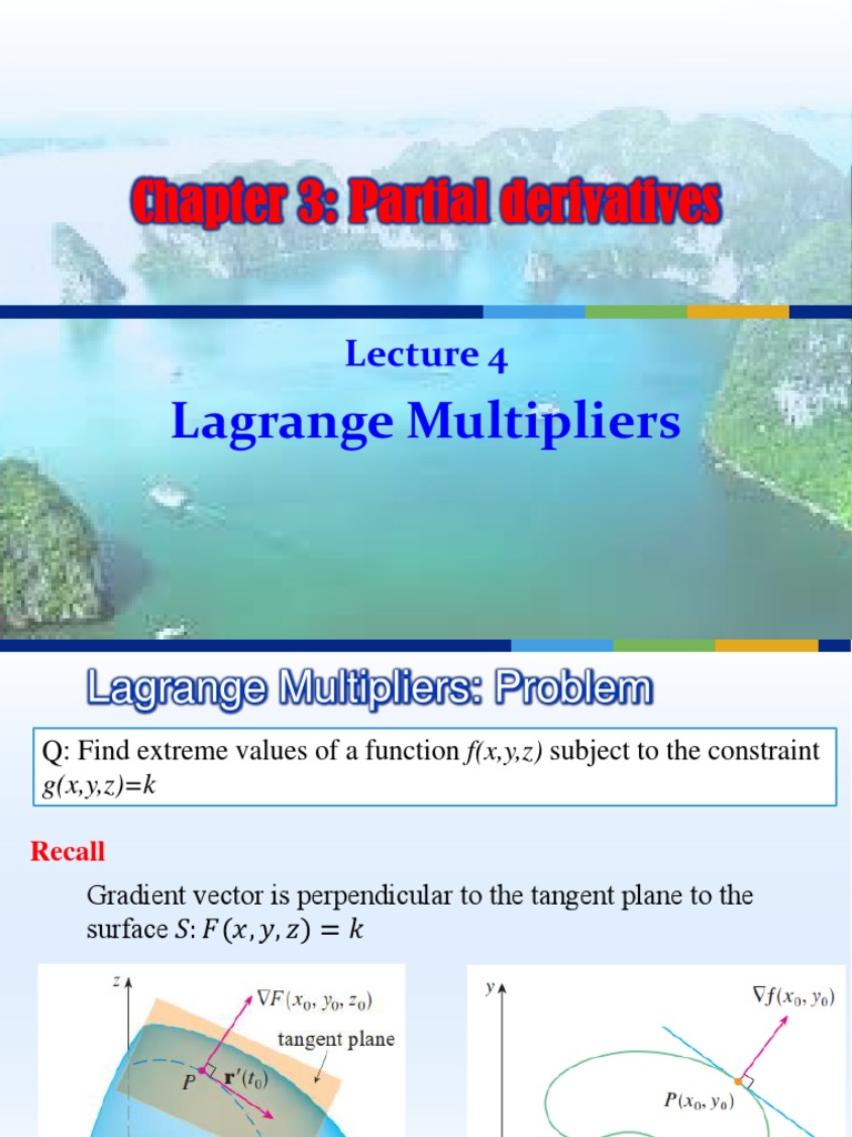 Lagrange Multipliers for Optimization | PDF | Mathematical Analysis ...