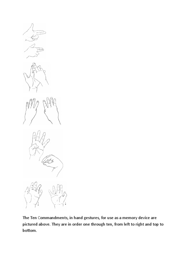 Ten Commandments Hand Gestures Guide | PDF