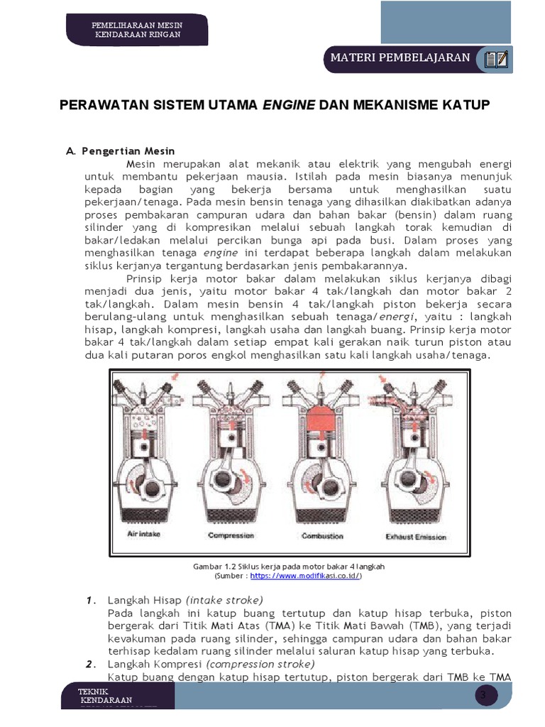 Perawatan Sistem Utama Engine Dan Mekanisme Katup | PDF
