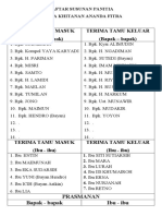 Daftar Susunan Panitia