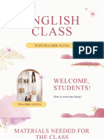 Peach Gold Watercolor Playful English Class Lesson Presentation