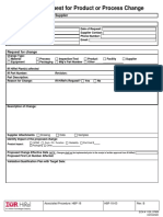 Supplier Request For Product or Process Change: Section 1 - To Be Completed by Supplier General