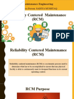 Maintenance Engineering: Reliability Centered Maintenance (RCM)