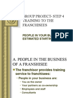 Group Project-Step 4 Training To The Franchisees: People in Your Business and Estimated Starting Capital