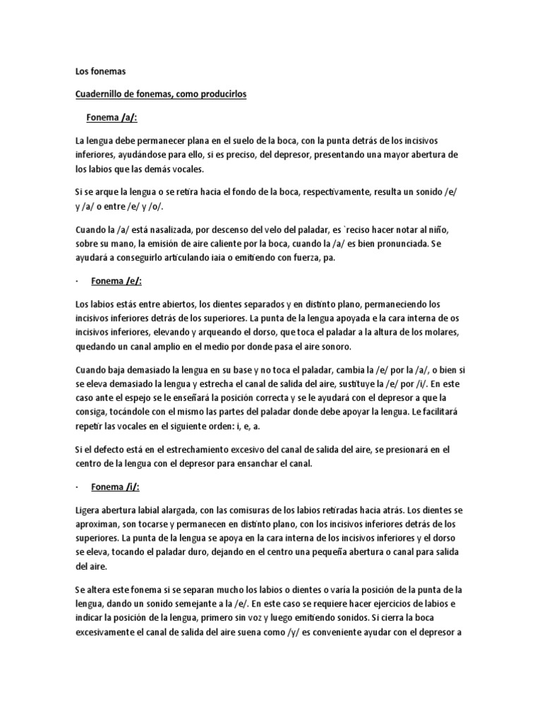 Ejercicios de Fonemas para Niños | PDF | Fonética | Voz humana