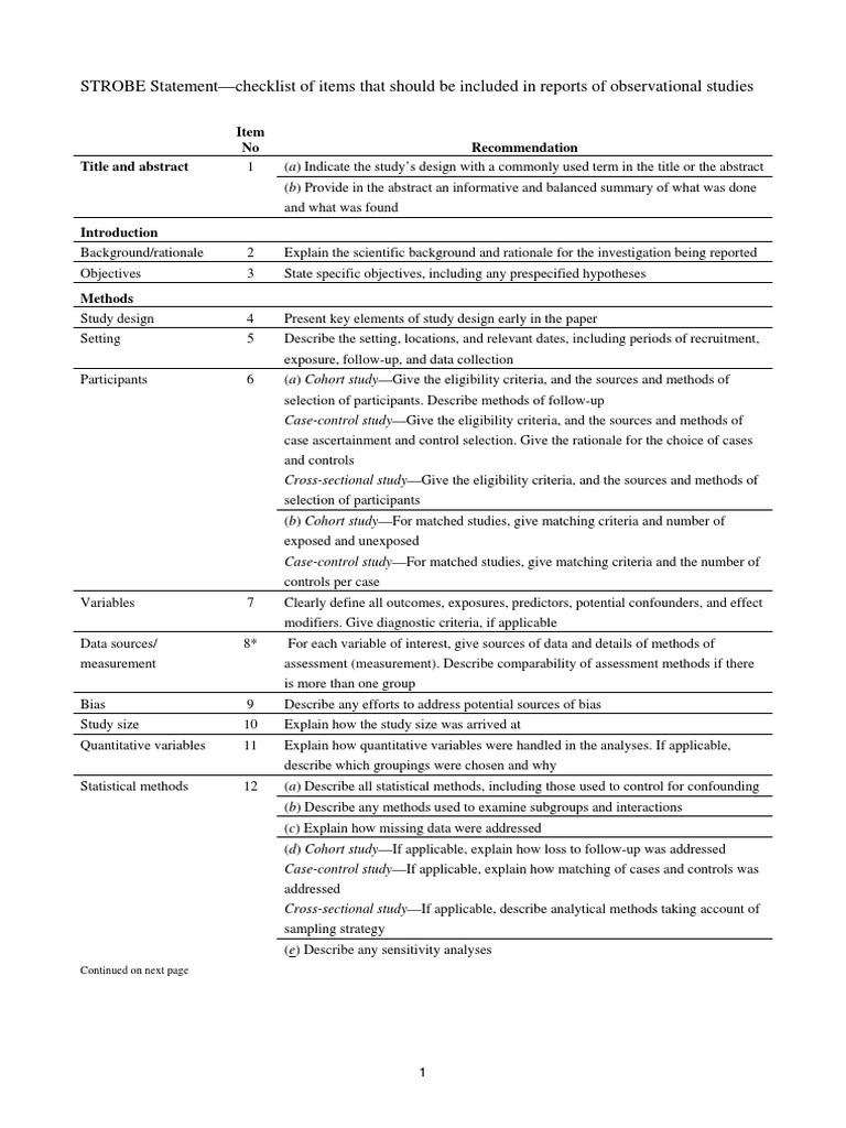 Strobe checklist v4 combined pdf cohort study confounding