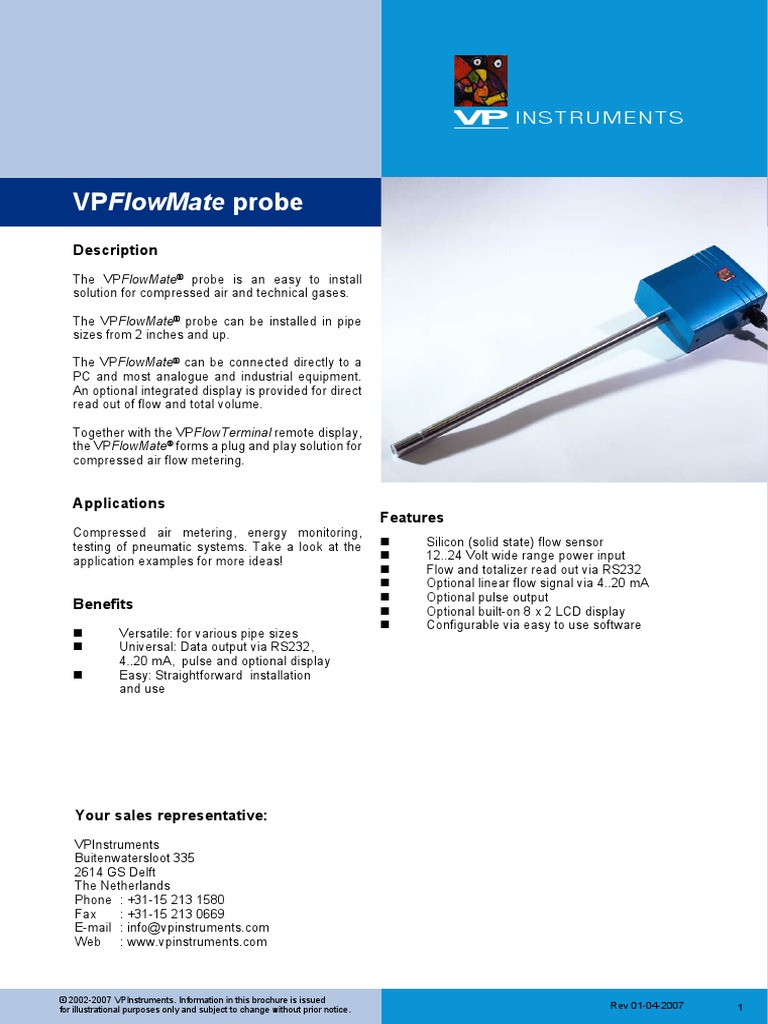 01-VPFlowMate Probe 2007-Web | PDF | Flow Measurement | Corrosion