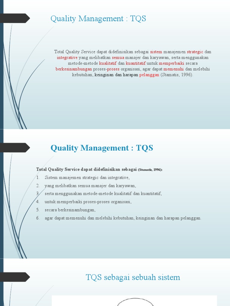 Integrasi Total Quality Service (TQS) | PDF