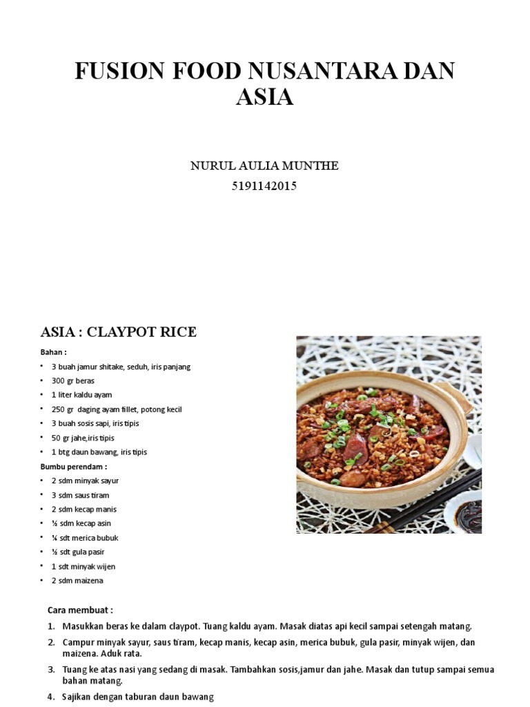 Fusion Food | PDF