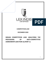 Indian Competition Law: Analyzing The Provisions OF Anti-Competitive Agreements (Section 3) (Part 1)