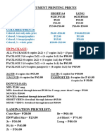 Document Printing Prices 2