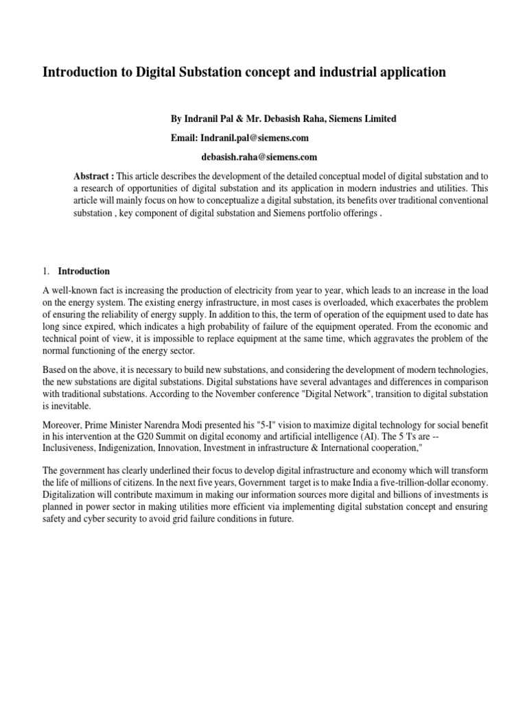 Digital Substation Automation Overview | PDF | Electrical Substation ...
