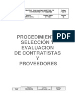 Procedimiento Selección y Evaluacion de Contratistas y Proveedores