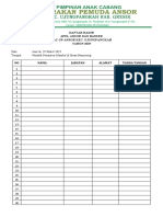 Daftar Hadir Apel Banser