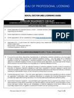Michigan Medical Doctor (MD) Licensing Guide: Licensure Requirements Checklist