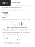 North South University: Lab 3: Loading Effect of Voltage Divider Circuit