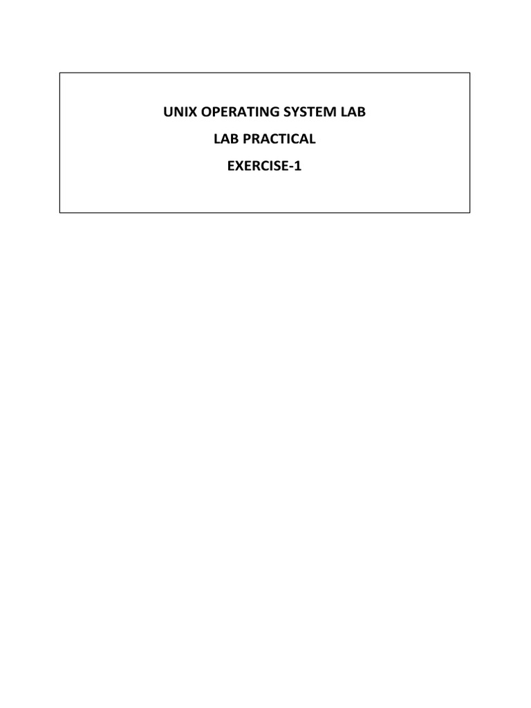 Unix Operating System Lab Lab Practical Exercise-1 | PDF | Software ...