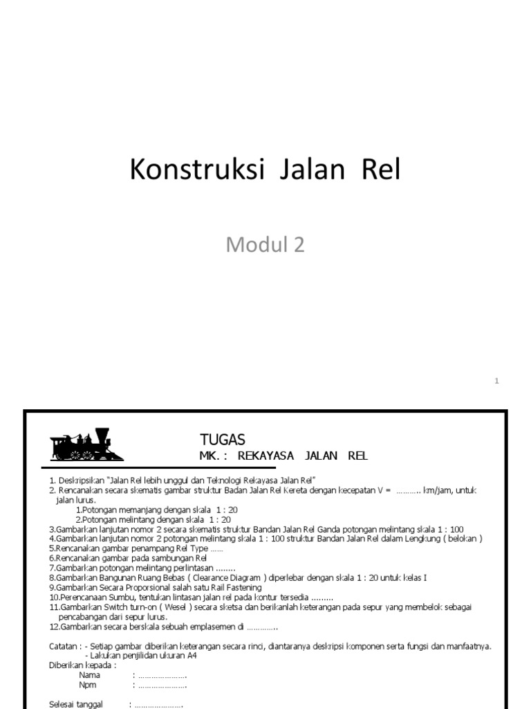 Modul 2 Komponen Struktur Jalan Rel Pdf