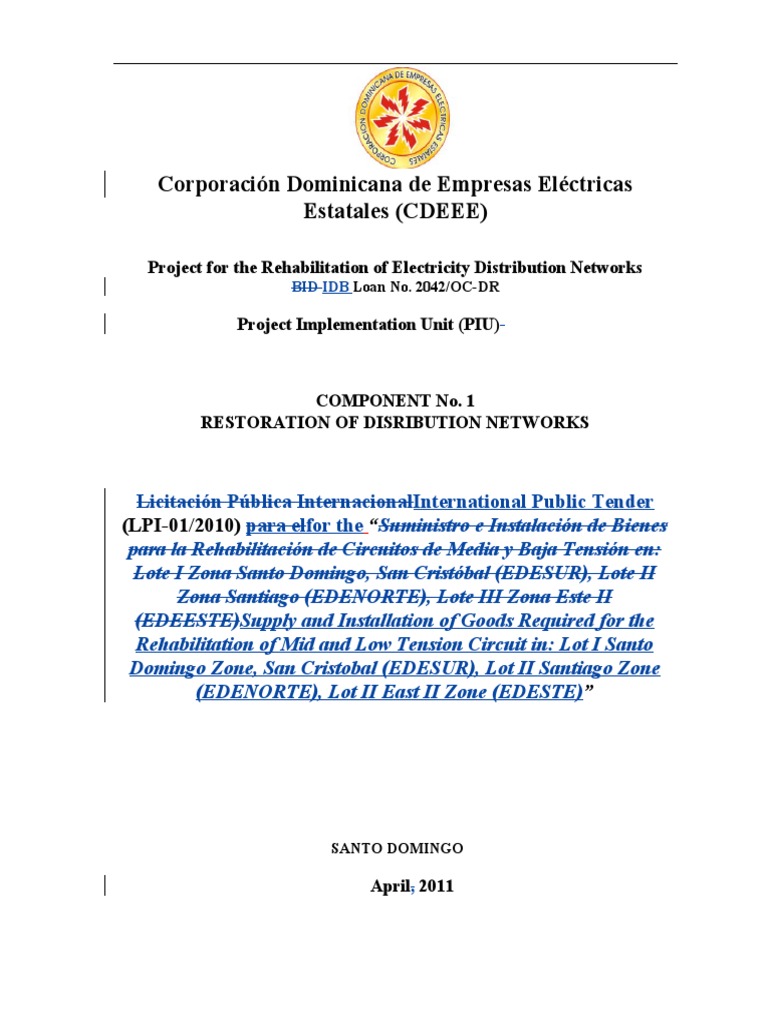 Corporación Dominicana de Empresas Eléctricas Estatales (CDEEE) | PDF ...