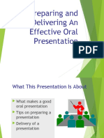 Preparing and Delivering An Effective Oral Presentation