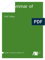 A Grammar of Pichi Kofi Yakpo