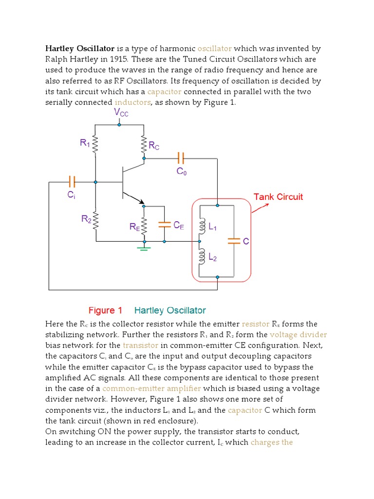 Hartley Oscillator PDF Amplifier Electronic Oscillator