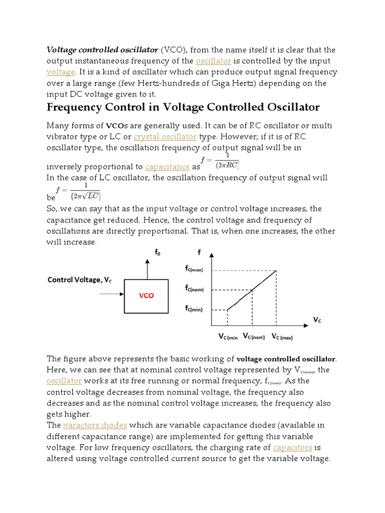 Understanding Voltage Controlled Oscillators | PDF | Operational ...