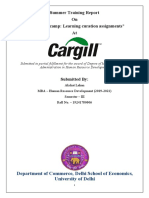 Cargill Summer Training Report