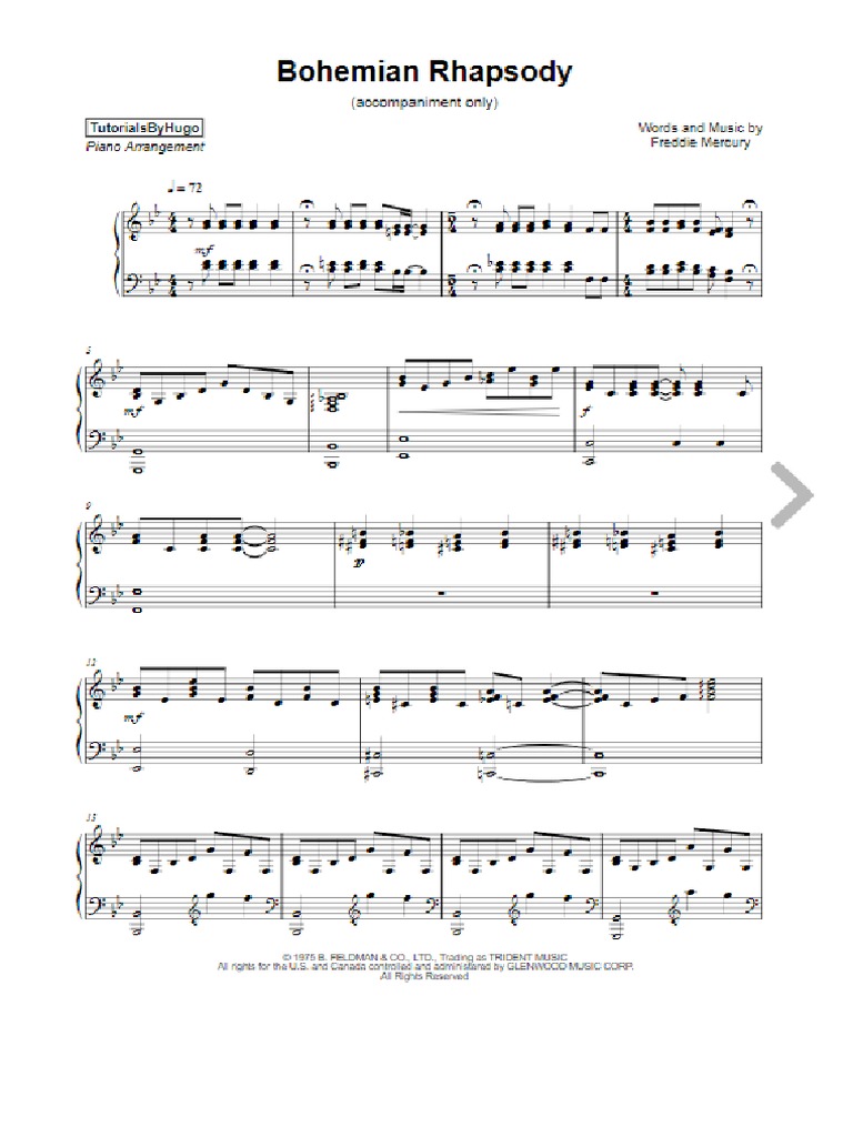 Bohemian Rhapsody Sheet Music | PDF