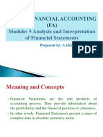 Module 5 Analysis and Interpretation of Financial Statements