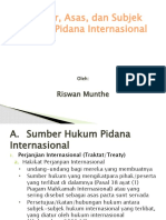 Sumber, Asas, Dan Subjek Hukum Pidana Internasional