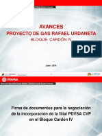 Avance Proyecto de Gas Rafael Urdaneta Junio 2014