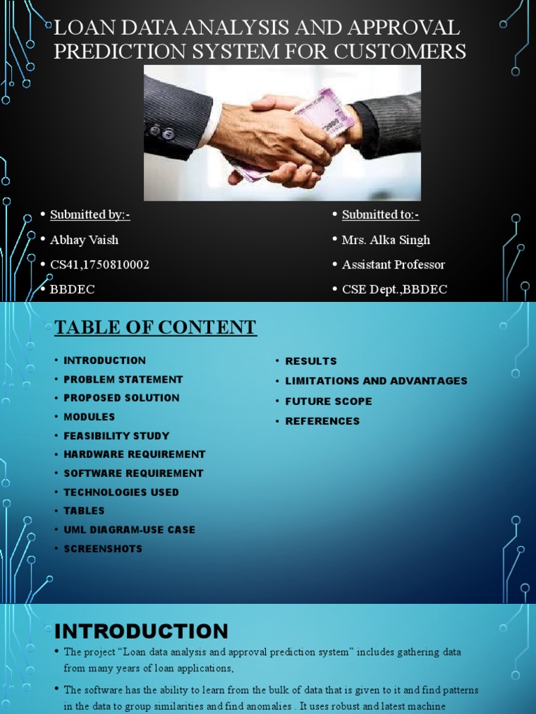 Loan Data Analysis and Approval Prediction System For PDF Machine