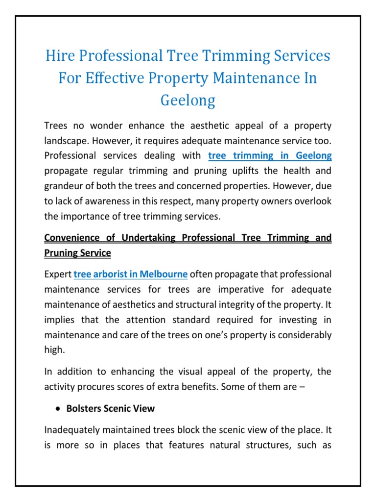 Hire Professional Tree Trimming Services For Effective Property ...