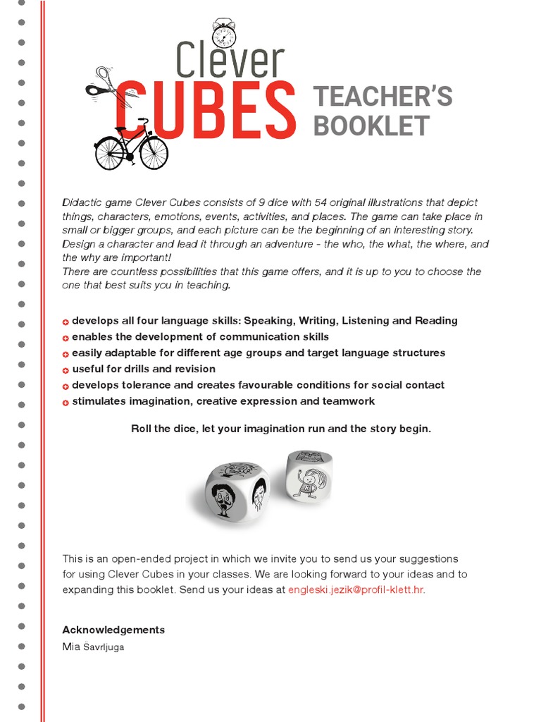 Clever Cubes: Teacher's Activity Guide | PDF | Vocabulary | Cognition