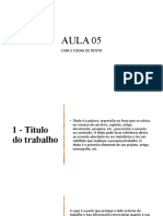 Aula 05 - Capa, Folha de Rosto, Aprovação e Sumário