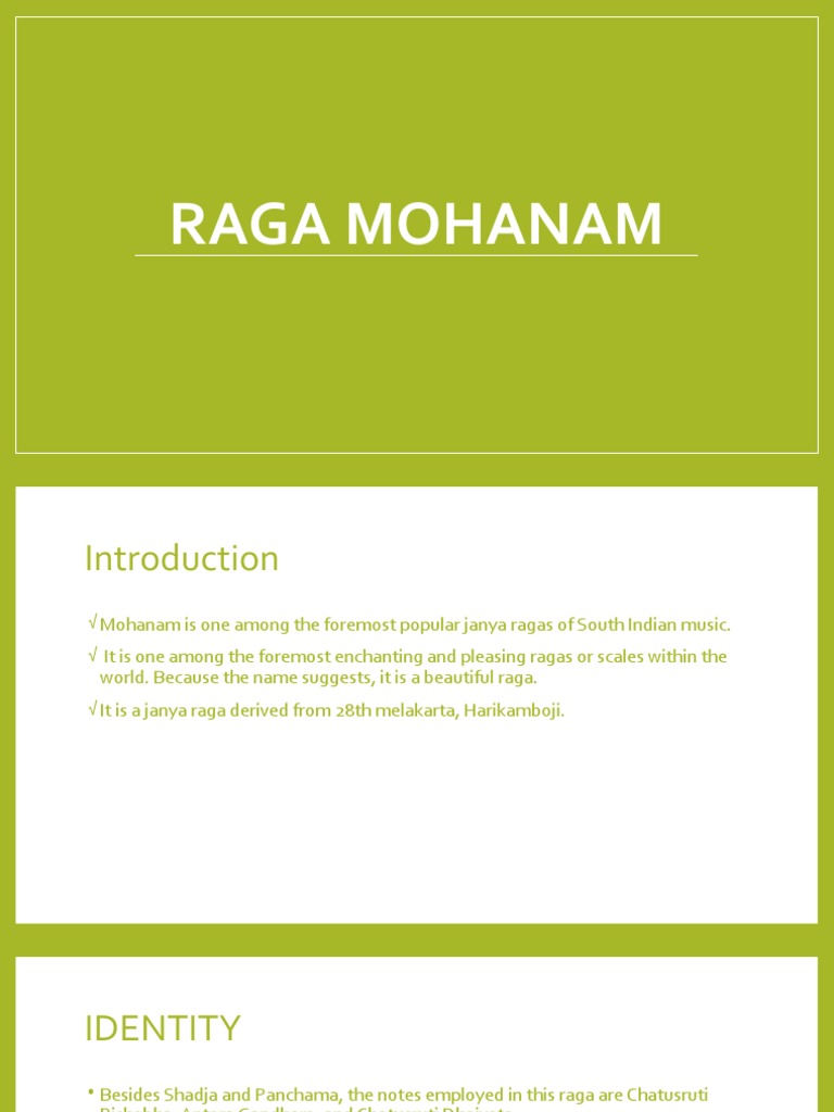 Raga Mohanam | PDF | Classical And Art Music Traditions