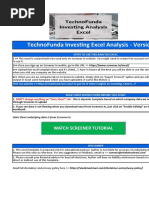 Technofunda Investing Excel Analysis - Version 1.0: Watch Screener Tutorial