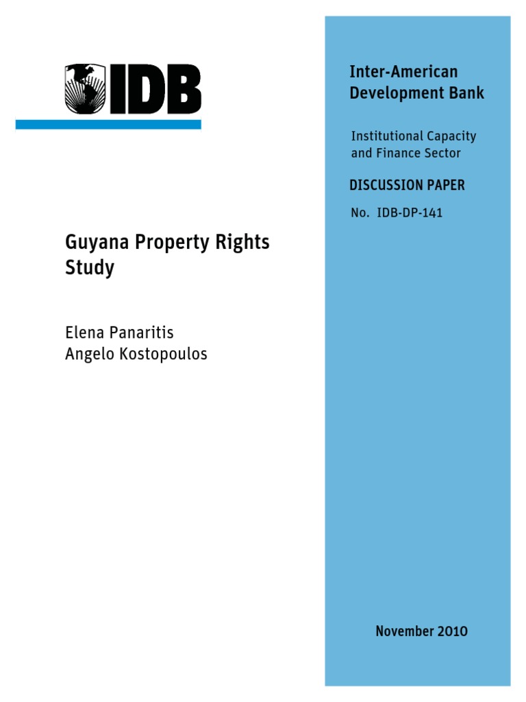 Guyana Property Rights Study PDF Mortgage Loan Probate