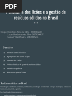 Panorama dos lixões e a gestão de resíduos sólidos no Brasil