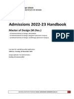 Admissions 2022-23 Handbook: Master of Design (M.Des.)