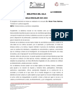 Plan Anual de La Comision Bibblioteca Del Aula 20-21