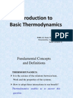 PHBB 212: Basic Thermodynamics Presented By: Engr. Ariel Nicolas Senior Lecturer IV