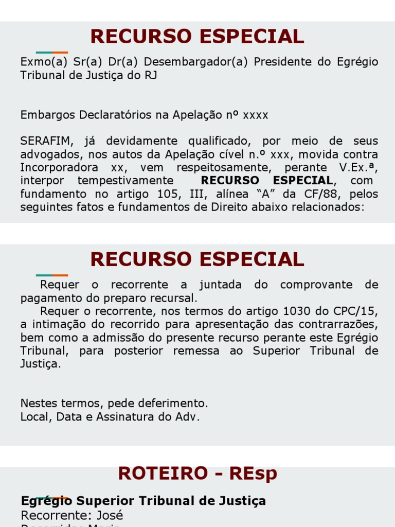 Modelo de Recurso Especial Cível | PDF