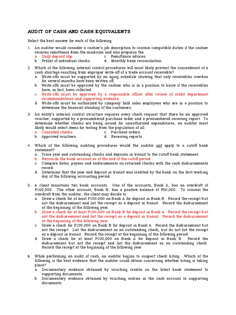 Cash and Inventory Audit Procedures | PDF | Inventory | Depreciation