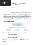 Information Technology POOL 5:4: Instruction To Students: Read The Information Below and Make Notes in Your Notebook