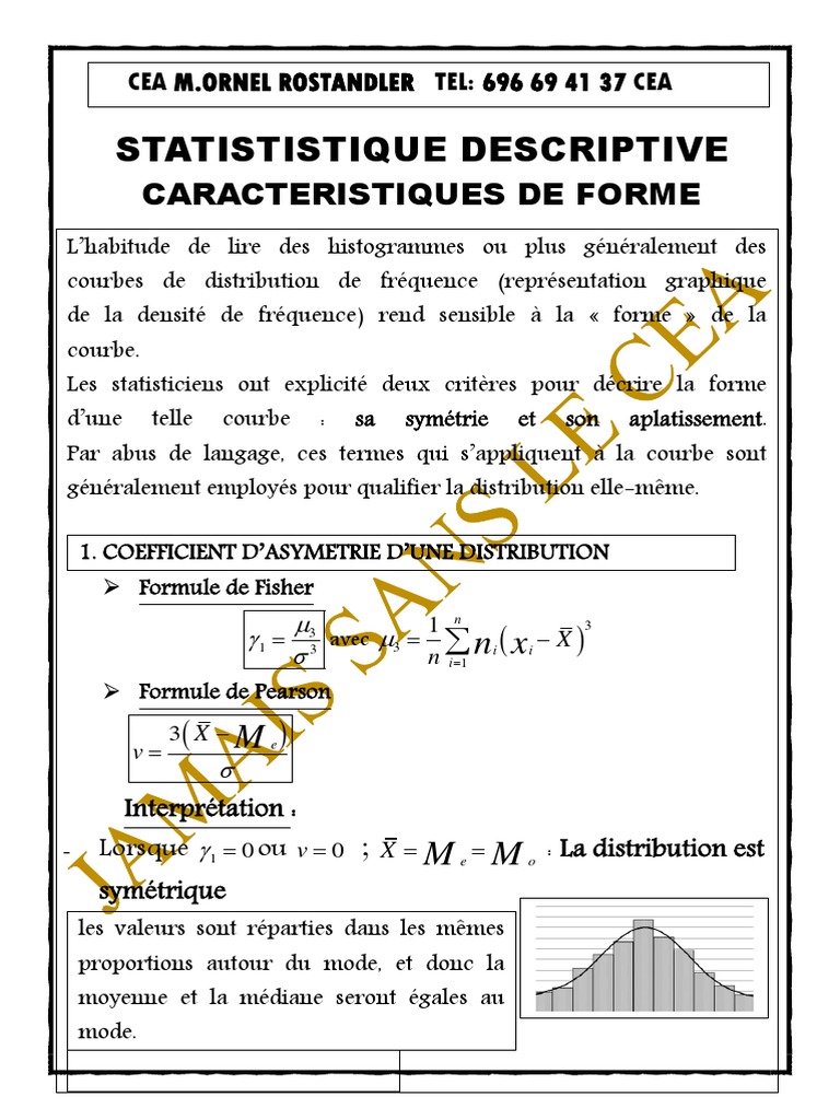 Analyse de la Forme des Distributions | PDF | Loi de probabilité ...