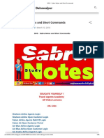 GDS - Sabre Notes and Short Commands