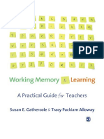 Working Memory and Learning: A Practical Guide For Teachers - Susan Gathercole