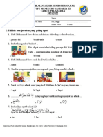 Soal Pas Pai &BP Kelas 3 Sem 1